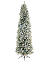 NEARLY NATURAL NEARLY NATURAL 8FT SLIM FLOCKED MONTREAL FIR ARTIFICIAL CHRISTMAS TREE