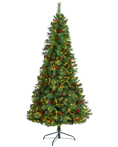 Nearly Natural 7ft Flat Back Montreal Mountain Pine Artificial Christmas Tree In Green
