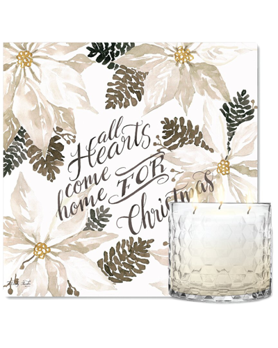Courtside Market Wall Decor Courtside Market Merry Christmas Glistening Artboard & Candy Cane Soy Candle Set In White