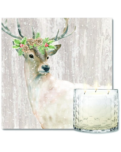 Courtside Market Wall Decor Courtside Market Holiday Buck Artboard & Snickerdoodle Soy Candle Set In Multicolor