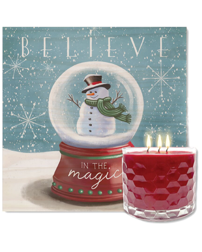 Courtside Market Wall Decor Courtside Market Believe Artboard & Hot Cocoa Soy Candle Set In Multicolor