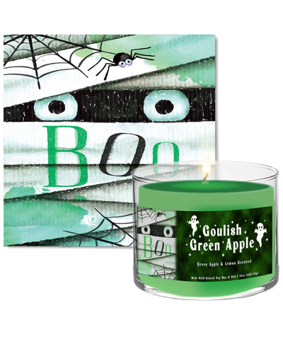 Courtside Market Wall Decor Courtside Market Ghoulish Green Apple Soy Candle & Mummy Eyes Artboard Set In Multicolor