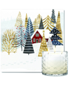 COURTSIDE MARKET WALL DECOR COURTSIDE MARKET CHATEAU HOLIDAY ARTBOARD & HOT COCOA SOY CANDLE SET