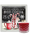 COURTSIDE MARKET WALL DECOR COURTSIDE MARKET HOT COCOA FRAMED ARTBOARD & CANDY CANE SOY CANDLE SET