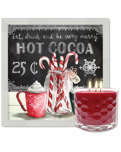 Courtside Market Wall Decor Courtside Market Hot Cocoa Framed Artboard & Candy Cane Soy Candle Set In Multicolor