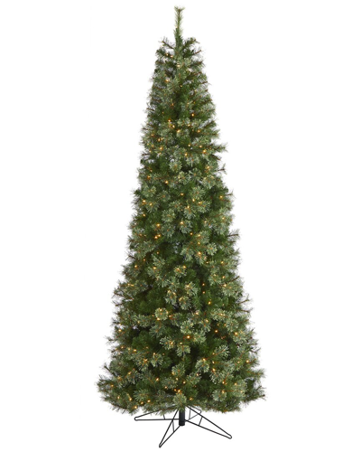 Nearly Natural 9ft Cashmere Slim Artificial Christmas Tree In Green