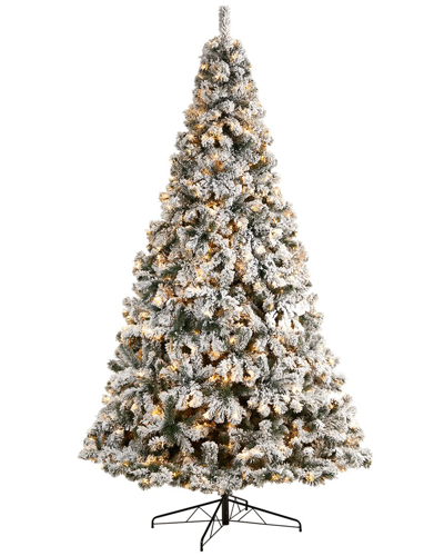 Nearly Natural 10ft Flocked West Virginia Fir Artificial Christmas Tree In Green