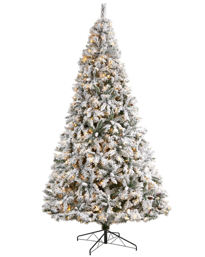 Nearly Natural 10ft Flocked White River Mountain Pine Artificial Christmas  Tree In Green