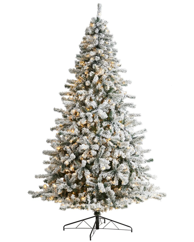 Nearly Natural 9ft Flocked Rock Springs Spruce Christmas Tree In Green