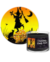 COURTSIDE MARKET WALL DECOR COURTSIDE MARKET CACKLING CANDY CORN SOY CANDLE & WITCH ARTBOARD SET