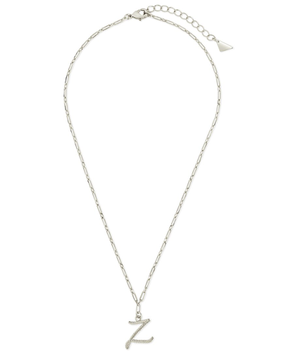 Sterling Forever Textured Initial Charm Necklace
