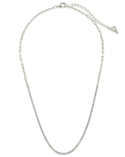 Sterling Forever Cz Dani Tennis Necklace In Metallic