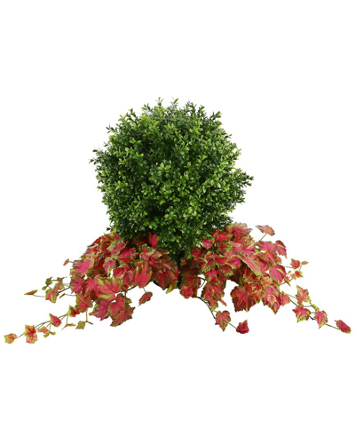 Creative Displays Decorative Boxwood Topiary Drop-in With Ivy In Red