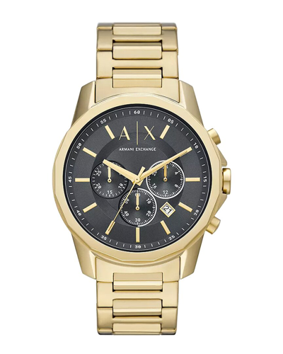 Armani Exchange Chronograph Quartz Grey Dial Mens Watch Ax1721 In Gold Tone / Gray / Grey