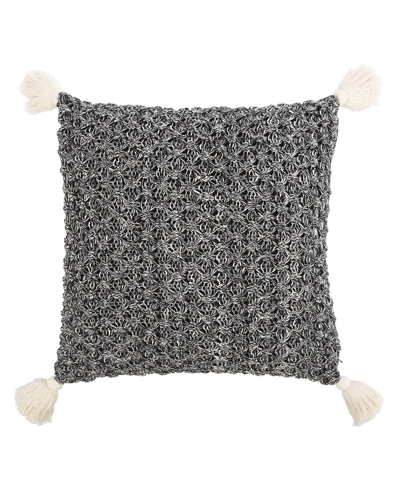 Safavieh Pennie Knit Tassel Pillow In Black