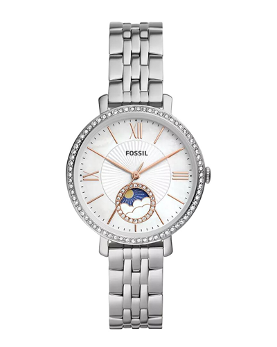 Fossil Jacqueline Quartz Crystal White Mother Of Pearl Dial Ladies Watch Es5164 In Gold Tone / Mother Of Pearl / Rose / Rose Gold Tone / White