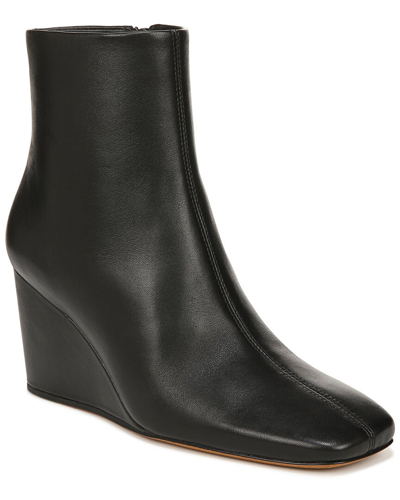 Vince Andy Leather Wedge Ankle Booties In Black