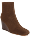 Vince Andy Suede Wedge Booties In Brown