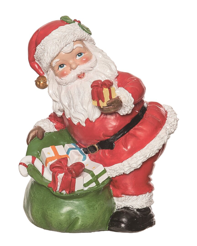 Transpac Resin 7.75in Multicolor Christmas High Gloss Santa Figurine