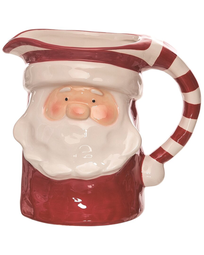 Transpac Dolomite 8.65in Multicolor Christmas Sweet Santa Pitcher