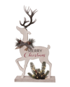 TRANSPAC TRANSPAC WOOD 20.5IN OFF-WHITE CHRISTMAS LIGHT UP REINDEER DECOR