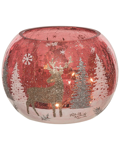 Transpac Glass 6in Multicolor Christmas Light Up Mystic Forest Globe Decor