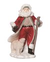 TRANSPAC TRANSPAC RESIN 9.5IN MULTICOLOR CHRISTMAS GILDED ACCENT SANTA FIGURINE