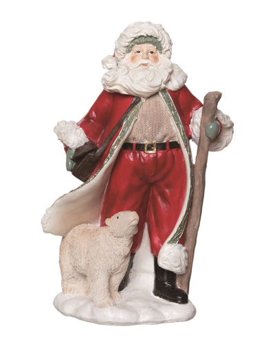 Transpac Resin 9.5in Multicolor Christmas Gilded Accent Santa Figurine