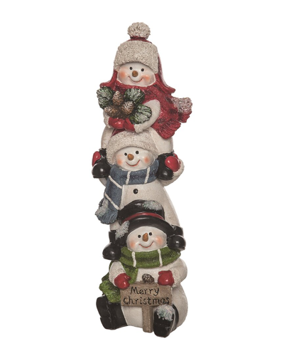 Transpac Resin 11.5in Multicolor Christmas Stacked Snowman Decor