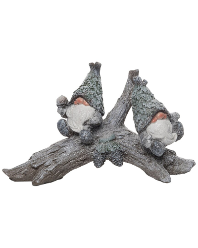 Transpac Resin 8in Gray Christmas Leafy Gnome Decor In Grey