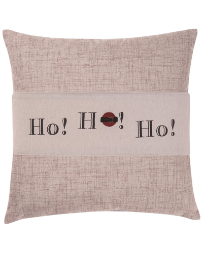 Transpac Cotton 31in Cream Christmas Ho Ho Ho Pillow Wrap In White
