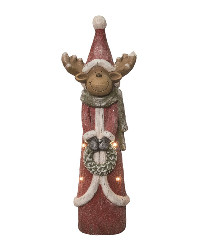 Transpac Resin 25.75in Multicolor Christmas Light Up Moose Figurine