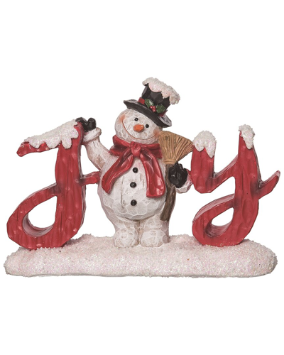 Transpac Resin 8in Multicolor Christmas Snowman Joy Figurine