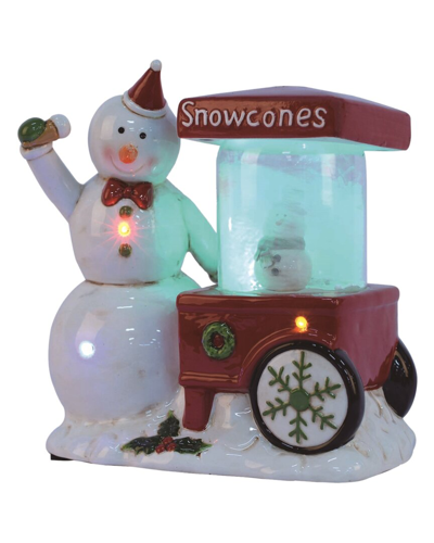 Transpac Dolomite 8.75in Multicolor Christmas Light Up Music Snowman Decor