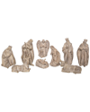 TRANSPAC TRANSPAC SET OF 9 RESIN 7IN OFF-WHITE CHRISTMAS RUSTIC NATIVITY FIGURINES