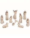 TRANSPAC TRANSPAC SET OF 11 RESIN 8.25IN OFF-WHITE CHRISTMAS ELEGANTLY CARVED NATIVITY