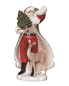 TRANSPAC TRANSPAC RESIN 12.5IN MULTICOLOR CHRISTMAS GILDED ACCENT SANTA FIGURINE