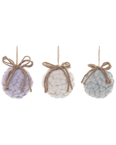 Transpac Set Of 3 Foam 3.94in Multicolored Christmas Knit Ornament