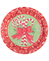 TRANSPAC TRANSPAC SET OF 8 PAPER 9IN MULTICOLOR CHRISTMAS CANDY CANE PLATE
