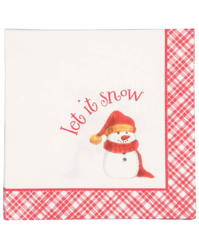 Transpac Set Of 20 Paper 6.5in Multicolor Christmas Snowman Napkin