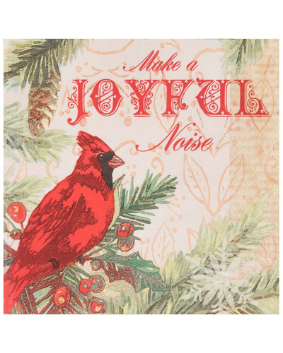 Transpac Set Of 20 Paper 6.5in Multicolor Christmas Joyful Cardinal Napkin