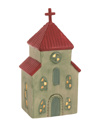 TRANSPAC TRANSPAC DOLOMITE 8.86IN MULTICOLOR CHRISTMAS LIGHT UP CHURCH