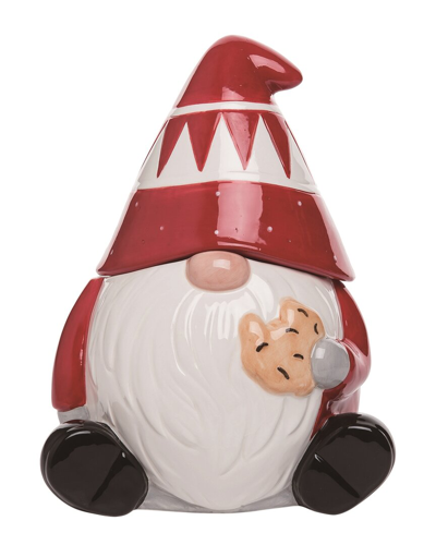 Transpac Dolomite 10.25in Multicolor Christmas Gnome With Cookie Treat Jar