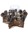 TRANSPAC TRANSPAC WOOD 12IN BROWN CHRISTMAS STAR CANDLE