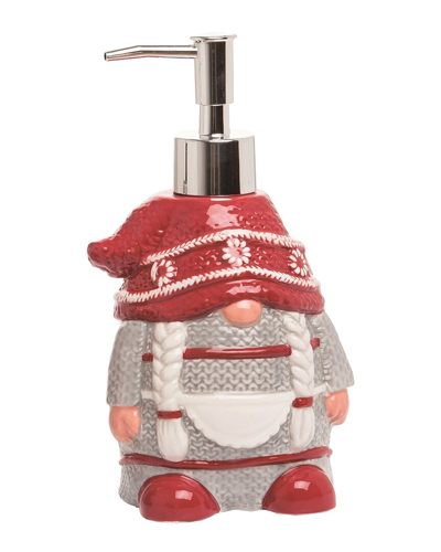 Transpac Dolomite 7in Multicolor Christmas Mrs. Gnome Soap Dispenser