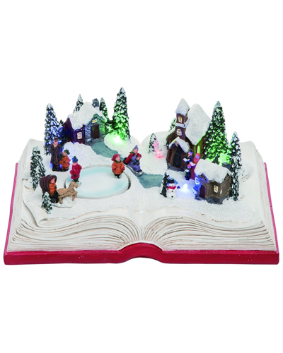 Transpac Resin 8.5in Multicolor Christmas Light Up Musical Storybook