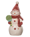 TRANSPAC TRANSPAC RESIN 18.75IN MULTICOLOR CHRISTMAS LIGHT UP ROUND SNOWMAN DECOR