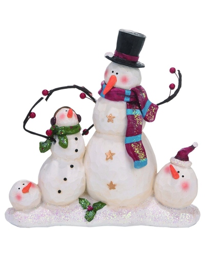 Transpac Resin 9.25in Multicolor Christmas Traditional Wire Arm Snowman