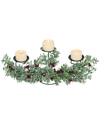 TRANSPAC TRANSPAC ARTIFICIAL 24IN GREEN CHRISTMAS GLITZ BERRY CANDLE HOLDER
