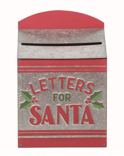 Transpac Metal Brown Christmas Letters To Santa Mailbox